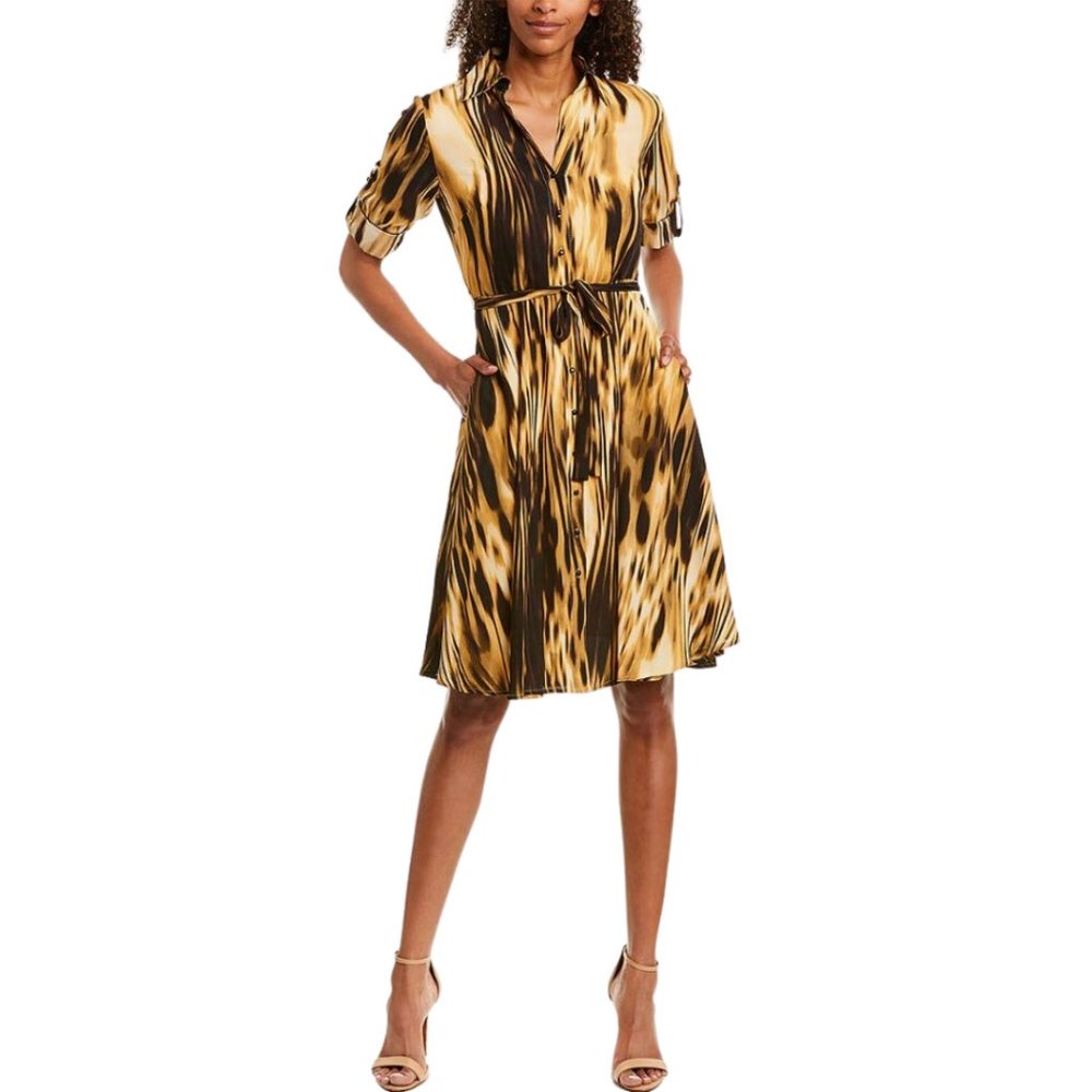 Nanette Lepore Multicolor Button Front Midi Dress